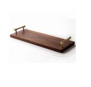 Bandeja de almacenamiento de madera de estilo americano de alta calidad, bandeja de cocina para servir comida de café de forma redonda, respetuosa con el medio ambiente - Product Image 3