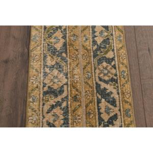 1.3x5.8 ft Turkish Rug, Vintage Runner Rug, <b>Brown</b> Ombr <b>Wool</b> Rug - Product Image 3