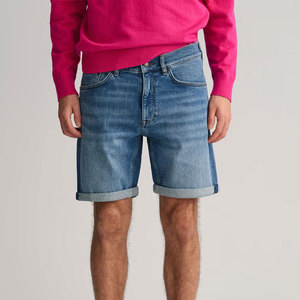 Distressed Texture Trend Driven Look <b>Men</b> Denim <b>Shorts</b> Mid Rise Secure Fit <b>Long</b> Lasting Wear <b>Men</b> Denim <b>Shorts</b> - Product Image 1