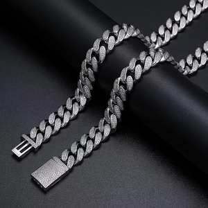 Collier chaîne hip-hop cubain Moissanite diamant pour homme Collier rappeur hip-hop glacé pour femme - Product Image 3