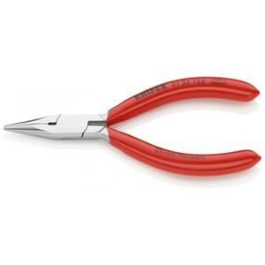 Pince à bec plat Knipex chromée avec poignées gainées de plastique et mâchoires semi-rondes pour mécanique de précision - Product Image 1