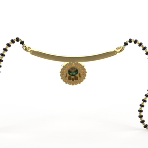 Ishi Diamond Fascinante Oro de 18K Diamante cultivado en laboratorio Esmeralda Mangalsutra - Product Image 3