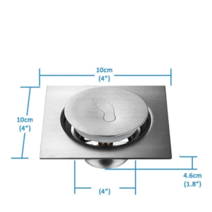 Inserto per piastrelle moderno Anti-odore con filtro e coperchio rimovibile in metallo lucidato scolapiatti - Product Image 3
