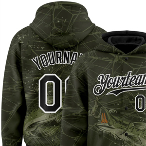 เสื้อฮู้ดแขนยาวสำหรับฤดูหนาวสีขาวมะกอกดำ - Product Image 3