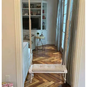 Balançoire d'arbre bohème pour adulte, artisanale, avec coussin, en bois, à suspendre, design bohème - Product Image 1