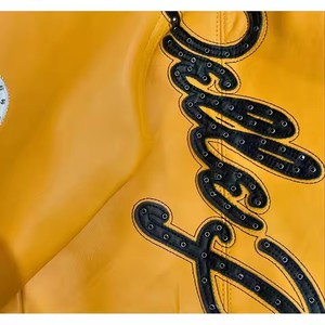 Nueva y elegante chaqueta de invierno para hombre, cuero genuino, impermeable, parches de piedra bordados, Letterman Classic para hombre, chaqueta Varsity - Product Image 5