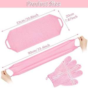 Venta al por mayor, precio más barato, cinturón de baño de piel corporal Natural, guante exfoliante, depurador de espalda, baño, limpieza corporal, juego de guantes de baño - Product Image 4