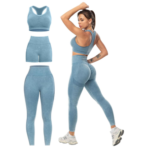 Léger femmes Yoga ensemble Leggings meilleure vente nouveau Design à la mode femmes Gym soutien-gorge et Shorts ensembles meilleure vente - Product Image 1