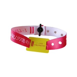 Pulsera RFID tejida única de uso único cortada con calor impresa personalizada para eventos - Product Image 1