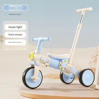 Poussette multifonctionnelle légère en plastique et tricycle pare-soleil pour enfants de 1 à 6 ans