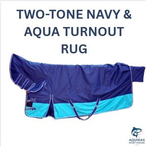 Tapis d'été bicolore marine et aqua pour chevaux de qualité supérieure pour votre compagnon équin - Product Image 3