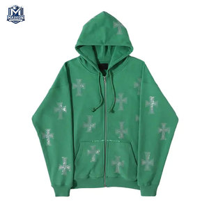 Sweat-shirts à strass pour hommes de haute qualité à faible MOQ, respirants, en coton mélangé - Product Image 1