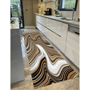 Tapis en marbre noir, or et blanc, tapis de luxe, tapis imprimé, tapis en velours de luxe - Product Image 5