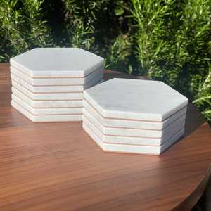 Sous-verres en pierre d'agate et cristal de haute qualité, tampons de boisson en tranches naturelles polies pour maisons spirituelles, méditation et magasin de cadeaux - Product Image 4