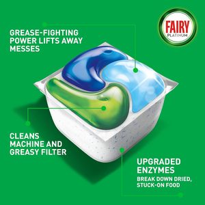 Tablettes lave-vaisselle Fairy Platinum Tout-en-1 - 51 dosettes, Original, Action nettoyante puissante - Product Image 3