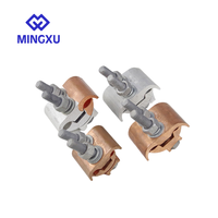Colliers de serrage bimétalliques durables en aluminium-cuivre à rainures parallèles pour la distribution d'énergie et les raccords de lignes de transmission