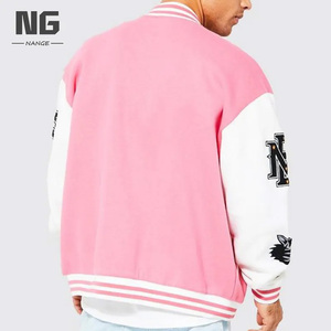 Vente en gros sur mesure Veste universitaire XL en laine de haute qualité pour hommes en cuir PU Veste Letterman chauffante durable pour support en toile - Product Image 5