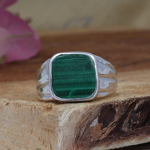 Natural Malachite <b>Ring</b> 925 Sterling Silver Boho Gemstone Jewelry Cushion Shape <b>Ring</b> For Everyone Bulk Wholesalers - Product Image 1