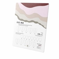 Présentoir de couleurs de vernis à ongles effet œil de chat, finition brillante transparente nude, carte magnétique à 18 emplacements pour salon de manucure