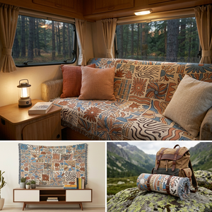 HYUGA High Quality Durable Compact Cotton <b>Camping</b> Blanket Portable Comfortable <b>Sofa</b> Blanket Sleeping Lightweight Picnics - Product Image 2