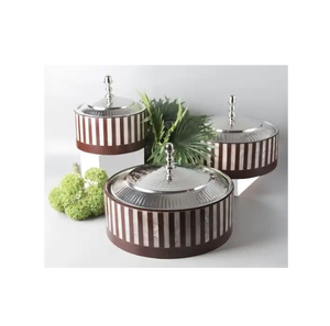 Casserole de créateur en acier inoxydable d'excellente qualité, vaisselle décorative la plus vendue, chauffe-plats en métal fantaisie - Product Image 4