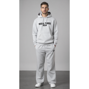 Sun Faded Joggers Distressed Men Faded Acid Sun Wash Set Embroidery Sweatpants DTG Logo Hoodie Sweatsuit Flared <b>Pants</b> Tracksuit - Product Image 4
