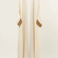 Yeni Tasarım Vintage Mütevazı Balo Elbisesi Abaya Müslüman Elbisesi Kışlık Kapalı Düz Kemerli Cepli Dubai Kadınlar Şapel Trenli Maxi Organze