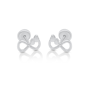 Pendientes colgantes de oro románticos Infinity & Hearts Producto de categoría fina - Product Image 1
