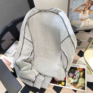 Sudadera con Capucha de Invierno de Moda Urbana Hip Hop para Hombre y Mujer, Chaqueta de Alta Gama con Costuras en Contraste, Cuello Redondo, Tinte Liso - Product Image 2