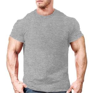 T-shirt de gymnastique en vrac 95% coton 5% élasthanne T-shirts surdimensionnés pour hommes T-shirt blanc à col rond et à manches courtes pour entraînement de gymnastique - Product Image 4