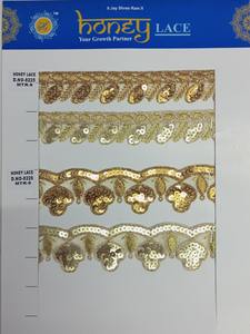 Classic Gold Lace <b>Ribbon</b> for Gift Wrapping and Decor Handmade Golden Lace for Bridal Gown Embellishment - Product Image 5