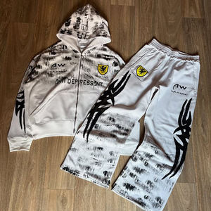 เสื้อครอปแบบมีซิปสำหรับสตรีทแวร์เสื้อแจ็กเก็ตผ้าคอตตอนพิมพ์ลาย - Product Image 4