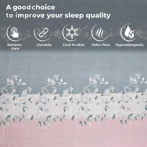 Ensemble de draps en coton de qualité élégante, 3 pièces, imprimé floral uni, style classique, confortable, 200TC, biologique, durable, toutes saisons, excellent - Product Image 1