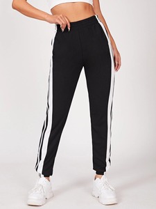 Logo personnalisé Hiver Plat Avant Femmes Taille Moyenne Joggers Doux Confortable 100% Coton Polaire Survêtement Pantalon - Product Image 5