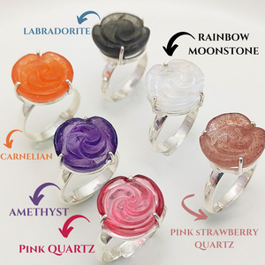 กำไลข้อมือทำมือ925เงินสเตอร์ลิงสีชมพูเวอร์เมลสตรอเบอรี่สลักลายดอกกุหลาบดอกกุหลาบพร้อมการตั้งค่าง่ามแหวนดอกไม้ที่สง่างาม - Product Image 5