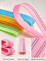 Sangle en sangle de nylon imitation côtelée épaisse réfléchissante couleur personnalisée pour collier de chien, laisse pour animal, sac, vêtement, accessoires textiles de maison