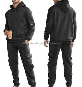 Conjunto Deportivo Informal con Capucha Ligero de Otoño para Hombre, 100% Algodón, Conjunto de Dos Piezas para Adultos - Product Image 3