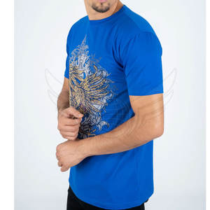 เสื้อยืดไรน์สโตนสำหรับผู้ชายเสื้อยืดออกกำลังกายพิมพ์ลายโลโก้ของคุณเอง - Product Image 2