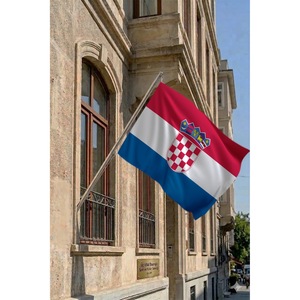 Ensemble de mât de drapeau télescopique mural pour drapeaux et bannières, fabriqué en polyester durable avec des graphiques imprimés numériquement - Product Image 2