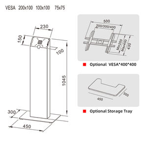 कियोस्क स्टैंड टच क्वेरी एकीकृत स्टैंड 15-32 "लैंडिंग टिल्ट (001) वैकल्पिक 30-60" - Product Image 6