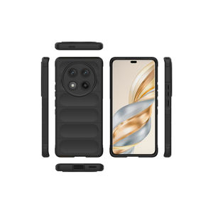 Coque Netzy Honor Magic 7 Lite en silicone TPU souple, motif ethnique SAFA, dos ajouré, matériau doux, finition givrée noire spéciale - Product Image 4