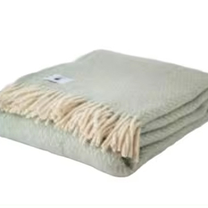 100% lana impresa Jacquard logotipo personalizado manta duradera de alta calidad hecha India Harshit International cama de gran tamaño uso tejido - Product Image 1