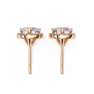 Boucles d'oreilles uniques en acier inoxydable avec diamant de laboratoire pour fiançailles, plaqué or jaune/rose/blanc - Product Image 1