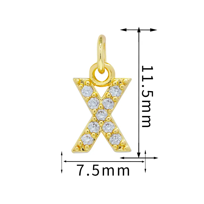 ผสมขนาดเล็กเริ่มต้น 26 ตัวอักษร Charms สําหรับเครื่องประดับทําทองแดงชุบทองตัวอักษรจี้สร้อยคอสร้อยข้อมืออุปกรณ์เสริมหิน