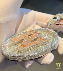 Pendentif Hip Hop glacé pendentif diamants cultivés en laboratoire VVS argent sterling 925 bijoux faits à la main - Product Image 6