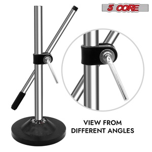 Support de microphone à 5 tiges réglable pour bureau, pied rond, pour micro - Product Image 6