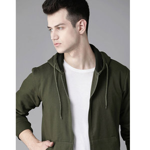Sudadera con capucha de algodón 100% para hombre, corte ajustado, con cremallera completa, estilo French Terry, para gimnasio, con logo personalizado, OEM, ropa urbana, venta al por mayor - Product Image 2