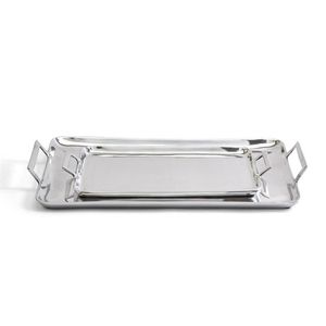 Bandeja de servicio de metal con aspecto vintage, ideal para fiestas de bodas en el servicio de té de la tarde o para exhibir productos horneados y golosinas - Product Image 6