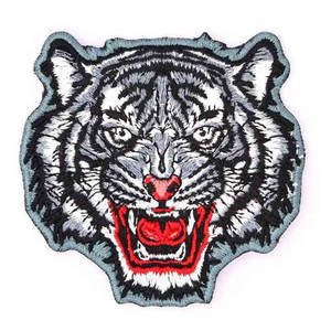 Parches Bordados Personalizados al por Mayor, Diseño de Cabeza de Tigre y Corazón Animal, Tela de Chenilla Ecológica para Chaquetas, Gorras, al por Mayor para Hombre - Product Image 2