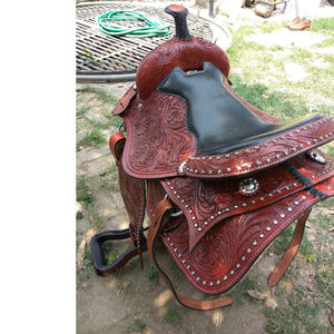 Nouvelle selle de cheval en cuir naturel de qualité supérieure, sculptée à la main, belle selle western - Product Image 3